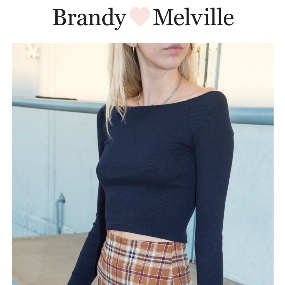 Brandy Melville Off-The-Shoulder Long Sleeve Top